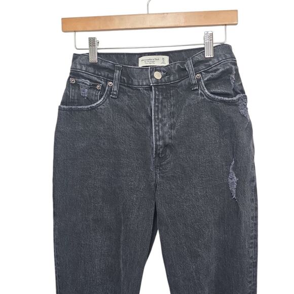 Abercrombie & Fitch Jeans 90s Straight Ultra High Rise Black Size 26 2S Short - Picture 11 of 11